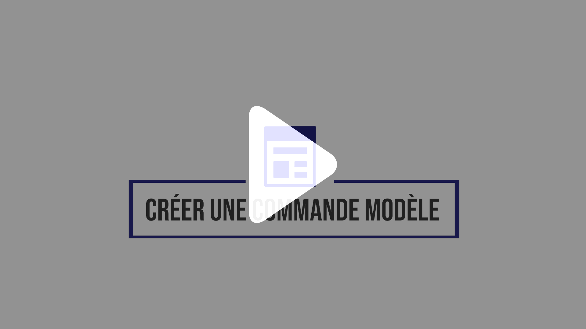creer une commande modele