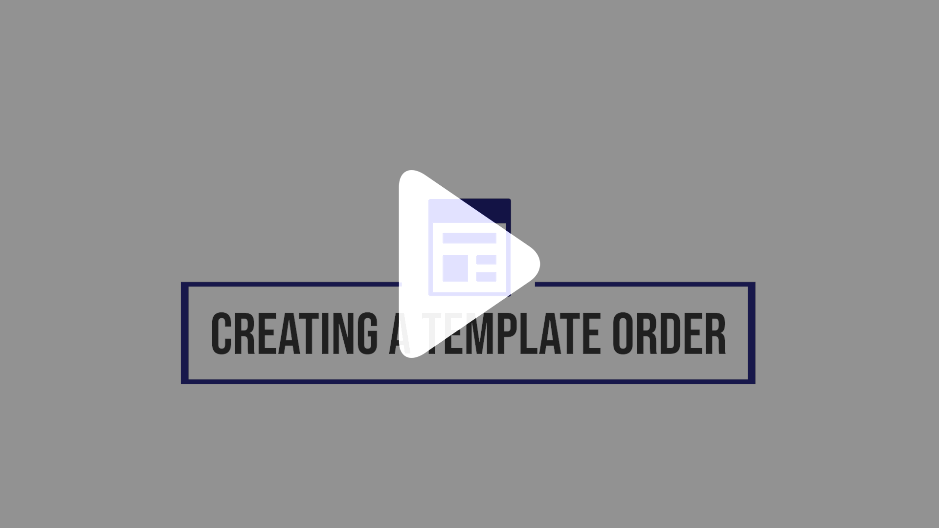 creating a template order